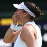 Amanda Anisimova n'y croit pas: elle jouera samedi la finale de Wimbledon KEYSTONE/EPA/ADAM VAUGHAN